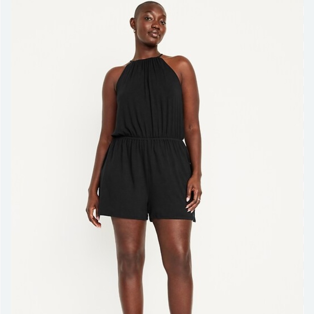 💫OLD NAVY Black Halter Romper Size LP